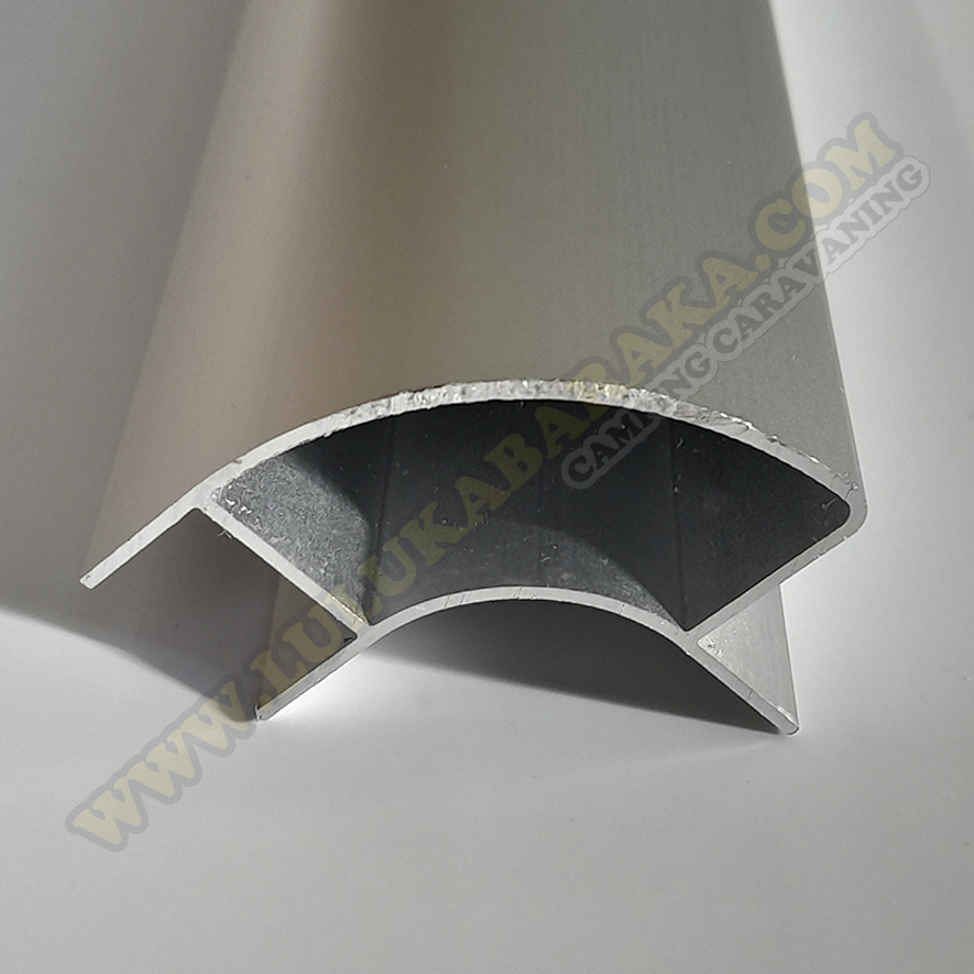 Perfil aluminio 2 m. angulo abierto con borde